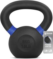 Yes4All WTGA Kettlebell din fontă acoperit cu pulbere, 8 kg, albastru închis