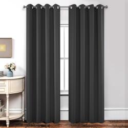 Joydeco Perdele opace Joydeco cu ocheți, set de 2 bucăți, Î 245 x L 140, perdele blackout, perdea termică gri, protecție împotriva căldurii, perdea cu ocheți pentru dormitor, living - EJ21001-DGR-245-V (EJ210