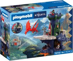 Playmobil | Cavaleri | Turnul Dragon Knight | Turn cu dragoni, pod mobil și peșteră cap de dragon | Jucărie castelul cavalerilor pentru copii de la 4 ani și peste 72113 (72113)