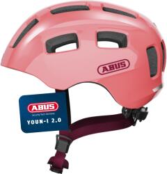 ABUS Casca de bicicleta ABUS Youn-I 2.0 - cu lumina pentru copii, adolescenti si adulti tineri - pentru fete si baieti - coral, marimea M - 40157