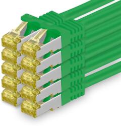 1aTTack. de Cablu de rețea Cat. 7 3, 0 m verde pachet de 10 Cablu Ethernet Cat7 Cablu LAN de rețea Cablu brut 10 Gb s SFTP PIMF LSZH set cablu patch cu mufă Rj 45 Cat. 6a - 4251073617046