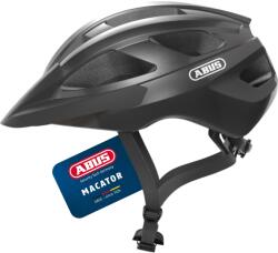ABUS Casca de bicicleta de drum ABUS Macator - casca de bicicleta sportiva pentru incepatori - si pentru purtatori de coada - pentru barbati si femei - titan (gri lucios), marimea L - 87217 (87217)
