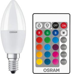 OSRAM STAR+ RGBW LED Lampă cu soclu E14, culori RGB schimbabile prin telecomandă, 5.5W, formă de candelă, înlocuitor pentru bec de 40W, mat, lămpi LED Retrofit RGBW cu telecomandă, set de 4 bucăți - 4058075