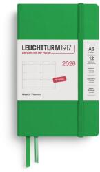 Leuchtturm1917 372726 Buzunar pentru calendar săptămânal (A6) 2026, frunză de primăvară, engleză (372726)
