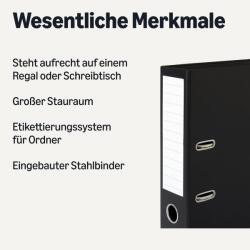 Amazon Basics Materiale de birou și foldere de arhivare Amazon Basics, pachet de 10, dimensiune A4, releve cu 2 inele cu etichete care pot fi scrise, negru - LAF-001-A (LAF-001-A)