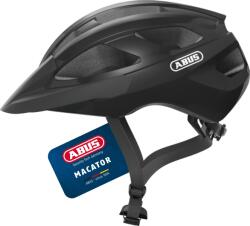 ABUS Casca de bicicleta de drum ABUS Macator - casca de bicicleta sportiva pentru incepatori - si pentru purtatori de coada - pentru femei si barbati - negru lucios, marimea M - 87212 (87212)
