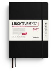 Leuchtturm1917 Calendar zilnic 2027 Medium (A5) - engleză, negru, 145 x 210 mm, ianuarie-decembrie (12 luni), 1 pagină pe zi, grilă orară 7: 00-22: 00, copertă cartonată, hârtie de 80 g/m2 - 400324 (400324)
