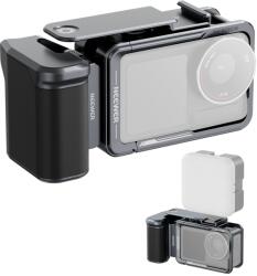 Neewer Set cușcă și mâner lateral NEEWER compatibil cu DJI Osmo Action 5 Pro / 4/3, protecție metalică cu suport adaptor magnetic, bară de prelungire a obturatorului pentru încălțăminte rece, gri închis, AC0