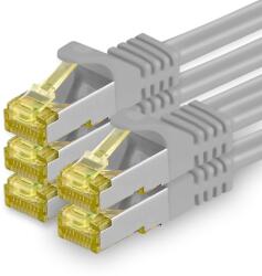 1aTTack. de Cablu de rețea Cat. 7 5m gri Pachet de 5 Cablu Ethernet Cat7 Cablu LAN de rețea Cablu brut 10 Gb s SFTP PIMF LSZH Set Cablu de corecție cu mufă Rj 45 Cat. 6a - 4251073616124