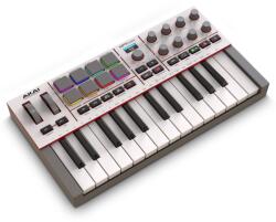 AKAI MPK Mini IV USB-C MIDI Keyboard Controller pentru începători și producători - MPC Drum Pads, Pitch and Modulation Wheels, software de producție muzicală, pachet de sunete Native Instruments, gri - MPK Controler MIDI