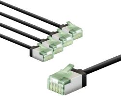 Goobay CAT 8.1 Cablu de rețea în set de 5 / Cablu patch ecranat, super flexibil, U/FTP/CU Cablu Ethernet, PiMF, LSZH/Cat 8.1 Cablu cu 10Gbits / Negru / 5x5m, 79489 (79489)