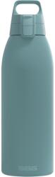 SIGG - Sticlă izolată pentru băuturi - Termos Shield Therm One Morning Blue - băuturi carbogazoase - etanș - lavabil în mașina de spălat vase - fără BPA - 90% oțel inoxidabil reciclat - gri albastru - 1.5L
