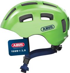 ABUS Casca de bicicleta ABUS Youn-I 2.0 - cu lumina pentru copii, adolescenti si adulti tineri - pentru fete si baieti - verde (sclipitor), marimea S - 40160 (40160)