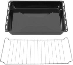 ICQN 445 x 375 x 50 mm set de grilaj și tavă de copt, potrivit pentru Whirlpool, Ignis, Bauknecht, Indesit, Algor, Neckermann, Lloyds, grătar pentru cuptor și tavă emailată 44, 5x34 cm - 445-set-50-gril-ta