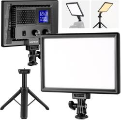 NEEWER Panou de lumină video LED de 9 inchi Lumină moale reglabilă pentru cameră DSLR cu mini trepied Baterie de 4000 mAh Porturi USB tip C 3200K~5600K CRI95+ 600Lux Fotografie Înregistrare video Streaming l