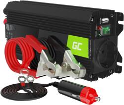 Green Cell PRO 500W/1000W 12V la 230V Undă sinusoidală Volt Convertor de tensiune pentru mașină Invertor de putere Invertor solar Convertor DC AC Convertor de curent Caravană Sinusoidal modificat