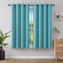Joydeco Perdele opace cu inele, set de 2, draperie tip blackout, perdea termică, protecție termică, perdea cu inele pentru dormitor, sufragerie (2xA137xL117, albastru-turcoaz) - EJ21001-TBU (EJ21001-TBU)