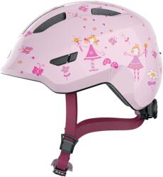 ABUS Casca pentru copii ABUS Smiley 3.0 - casca de bicicleta cu o potrivire profunda, design prietenos pentru copii si spatiu pentru o impletitura - pentru fete si baieti - roz cu model printesa, marimea S