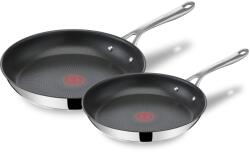Tefal Set de tigăi Tefal Jamie Oliver Cook's Direct On 24/28 cm, tigaie de inducție, antiaderentă, sigură pentru cuptor, potrivită pentru toate tipurile de plite, mâner nituit, E304S244 (E304S244)