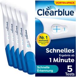 Clearblue Test de sarcină, Detecție rapidă, Rezultat în 1 minut, 5 teste