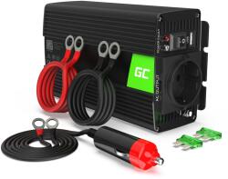 Green Cell 300W/600W 12V la 230V Convertor de tensiune pentru mașină Pur Sine Volt Convertor Invertor Putere Sinusoidă Pură Invertor Solar Convertor DC AC Convertor Curent Priză Brichetă - INV05DE (INV05DE)