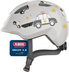 ABUS Cască pentru copii ABUS Smiley 3.0 - cască de bicicletă cu o potrivire adâncă, design prietenos pentru copii și spațiu pentru o împletitură - pentru fete și băieți - gri cu model de mașină, mărimea S 
