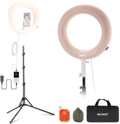 NEEWER Lumină inel mare gonflabilă de 14 inchi cu suport trepied/suport pentru telefon mobil/comandă de la distanță, lumină video LED portabilă 35W 2900-6500K 2400Lux CRI95+ pentru selfie-uri în flux video M