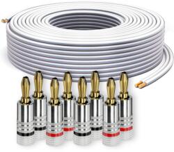 PureLink Cablu difuzor PureLink OFC 2x2, 50mm2 (0, 20mm), 30, 0m, alb cu caracteristică gri deschis, set cu 8 mufe banane - SE-SP061-030-B08 (SE-SP061-030-B08)