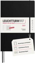 Leuchtturm1917 calendar săptămânal 2027 A4+ (master) cu caiet - planificator de întâlniri germană, negru, ianuarie-decembrie 2027, prezentare săptămânală în stânga + pagina de note în dreapta - 400036 (400036)