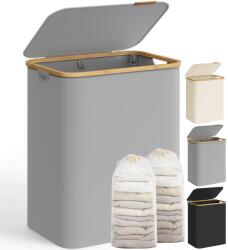 SONGMICS Coș de rufe din țesătură Oxford SONGMICS 130L cu capac și 2 compartimente - LCB513G01V1
