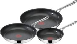 Tefal Set de tigăi Tefal Jamie Oliver Cook's Direct On 20/24/28 cm, semnal termic la temperatura ideală de prăjire, antiaderent, tigăi cu inducție, rezistent la rugină, compatibil cu cuptorul, mâner nituit,