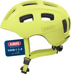 ABUS Casca de bicicleta ABUS Youn-I 2.0 - cu lumina pentru copii, adolescenti si adulti tineri - pentru fete si baieti - mono galben, marimea S - 40157