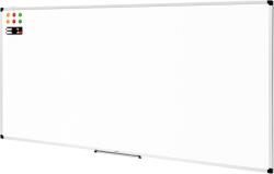 Amazon Basics Tablă albă magnetică Amazon Basics cu cadru din aluminiu, suport pentru pix, 6 magneți, 1 radieră și 2 markere pentru birou și casă, montare pe perete, șters uscat, 240cm x 100cm - 1548964552 (1548964