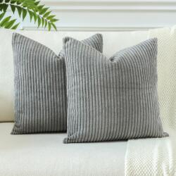 JOTOM Set de 2 Huse de perne din catifea Husa de perna decorativa Perna de canapea Perna de canapea Husa de perna decorativa Husa de perna decorativa pentru canapea camera de zi 60 x 60 cm gri - YLDXRUK74 (
