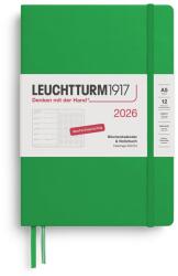 Leuchtturm1917 372522 Calendar săptămânal și caiet punctat mediu (A5) 2026, 12 luni, frunză de primăvară, germană (372522)