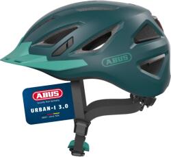 ABUS Cască de oraș ABUS Urban-I 3.0 - cască de bicicletă cu lumină spate, vârf și închidere magnetică - pentru bărbați și femei - albastru-verde, mărimea S (51-55 cm) - 86882 (86882)