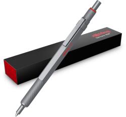 rOtring 600 Gelschreiber | 0, 55 mm | Cerneală neagră | Instrument de scris argintiu cu corp metalic | Zonă de prindere antiderapantă, cu striații și corp hexagonal | Reîncărcabil - SAP_2196011 (SAP_2196011)