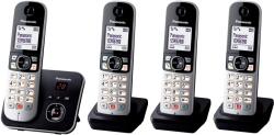 Panasonic Telefon fără fir Panasonic KX-TG6864GB cu 4 terminale mobile și secretar telefonic (până la 1.000 de numere de telefon blocate, dimensiune clară a fontului, receptor puternic, handsfree full-duplex) n
