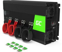 Green Cell Green Cell® 3000W/6000W 12V la 230V Convertor de tensiune pentru mașină Pur Sine Volt Convertor Invertor Putere Sinusoidală Pură Invertor solar Convertor DC AC Convertor de curent Încărcător de mașină