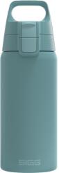 SIGG - Sticlă izolată pentru băuturi - Termos Shield Therm One Morning Blue - băuturi carbogazoase - etanșă - lavabilă în mașina de spălat vase - fără BPA - 90% oțel inoxidabil reciclat - albastru gri - 0.