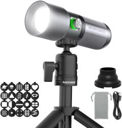 NEEWER Lanternă NEEWER BASICS RGB pentru fotografie cu trepied de masă/4 culori/20 filtre Gobo/7500mAh 10W 6300K CRI 95+ Lanternă portabilă LED, reflector Lumină ambientală pentru apus de soare, lumină de st