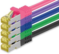 1aTTack. de Cablu de rețea Cat. 7 7, 5m 5 culori 5 bucăți Cablu Ethernet Cat7 Rețea cablu LAN cablu brut 10 Gb s SFTP PIMF LSZH set cablu patch cu mufă Rj 45 Cat. 6a - 4251073616223