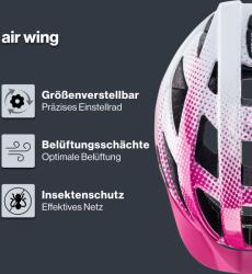 uvex air Wing - Cască de bicicletă ușoară pentru bărbați și femei - ajustare individuală a mărimii - roz-alb - 52-57 cm - S413426 (S413426)