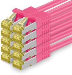1aTTack. de Cablu de rețea Cat. 7 2m magenta 10 buc. Cablu Ethernet Cat7 Rețea Cablu LAN cablu brut 10 Gb s SFTP PIMF LSZH set cablu patch cu mufă Rj 45 Cat. 6a - 4251073616940