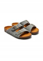  Férfi Filc Flip-flop Papucs Szürke Csíkokkal, Parafa Talppal 42 5HA