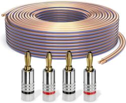 PureLink Cablu difuzor PureLink OFC 2x2, 50 mm2, (0, 10 mm), 10, 0 m, transparent cu caracteristică albastră, set cu 4 mufe banane - SE-SP010-010-B04 (SE-SP010-010-B04)