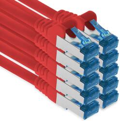 1aTTack. de Patchkabel - 10X 7, 5m Ethernet, Netzwerk, Lan Kabel CAT6a (pentru rețele Gigabit, routere, switch-uri, modemuri cu intrare RJ45 - roșu) - 4251073692326