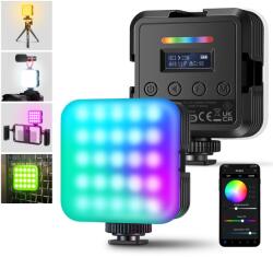 NEEWER RGB62 Lumină video RGB magnetică cu control prin aplicație Pachet de 2 camere LED de 360° 360° cu 3 pantofi reci CRI97+ 2500K-8500K 17 scene 2000mAh reîncărcabil portabil Selfie