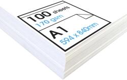 ARTWAY Studio - Hârtie coală A1 pentru desen - ideală pentru aplicații artistice uscate - 170g/mp - A1 (100 coli), albă