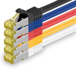 1aTTack. de Cablu de retea Cat. 7 5m 5 culori 5 bucati Cablu Ethernet Cat7 de retea Cablu LAN cablu brut 10 Gb s SFTP PIMF LSZH set cablu patch cu mufa Rj 45 Cat. 6a - 4251073616100